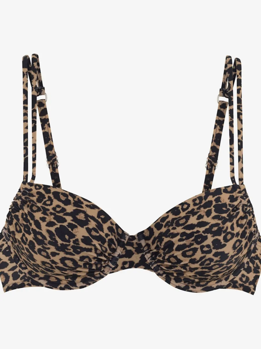 Hauts de maillot de bain à armatures avec motifs léopard.