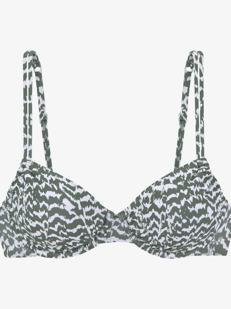 Hauts de maillot de bain à armatures motifs géométriques ajustables
