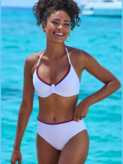 Hauts de maillot de bain avec bonnets amovibles cordons