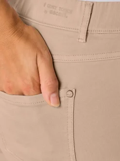 Jean ajusté en coton lyocell avec ceinture élastique et 4 poches