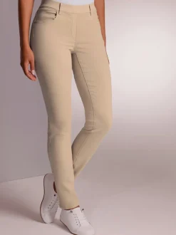 Jean ajusté en coton lyocell avec ceinture élastique et 4 poches