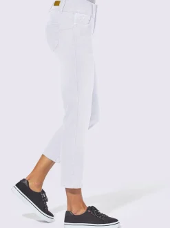 Jean 7/8 avec ceinture gainante et empiècement au dos