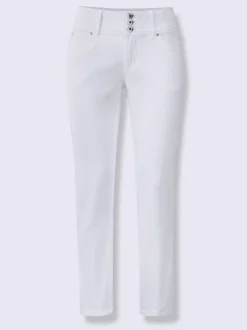 Jean 7/8 avec ceinture gainante et empiècement au dos