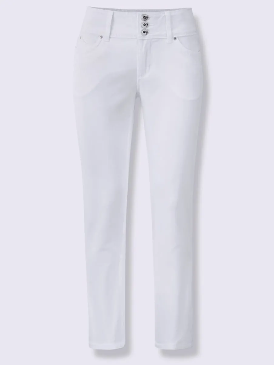 Jean 7/8 avec ceinture gainante et empiècement au dos