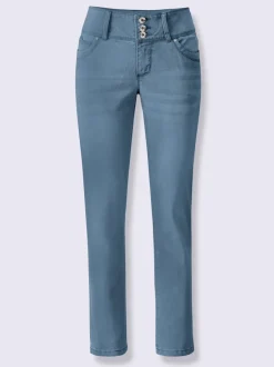 Jean 7/8 avec ceinture gainante et empiècement au dos