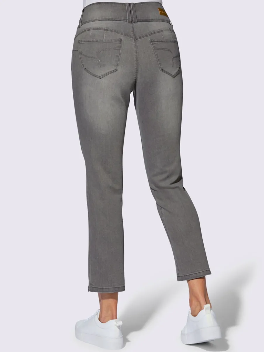 Jean 7/8 avec ceinture gainante et empiècement au dos