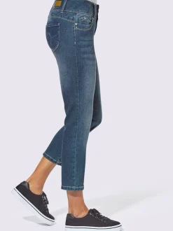 Jean 7/8 avec ceinture gainante et empiècement au dos