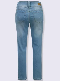 Jean 7/8 avec ceinture gainante et empiècement au dos