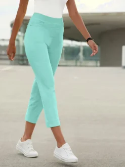 Jean 7/8 avec ceinture intérieure élastique et 5 poches
