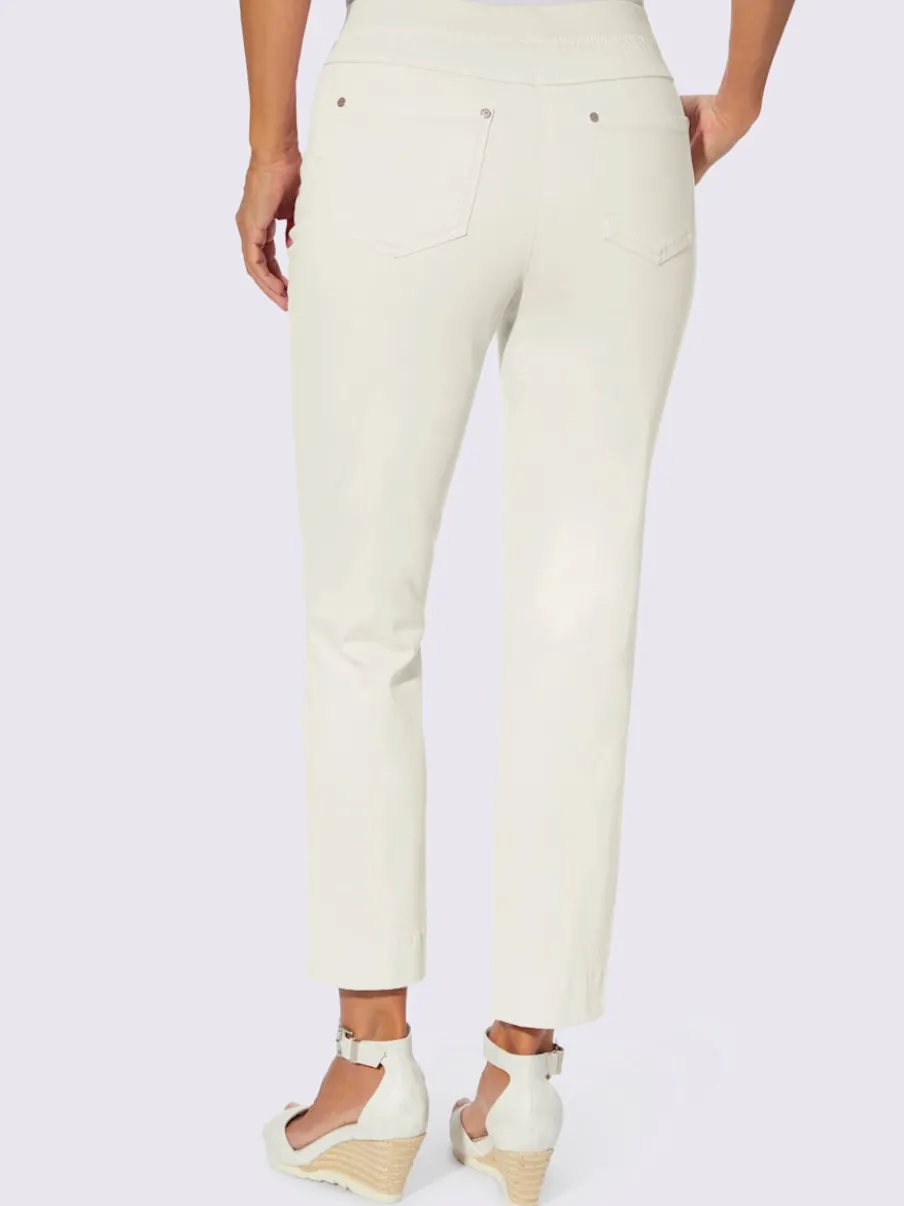 Jean 7/8 avec ceinture intérieure élastique et 5 poches