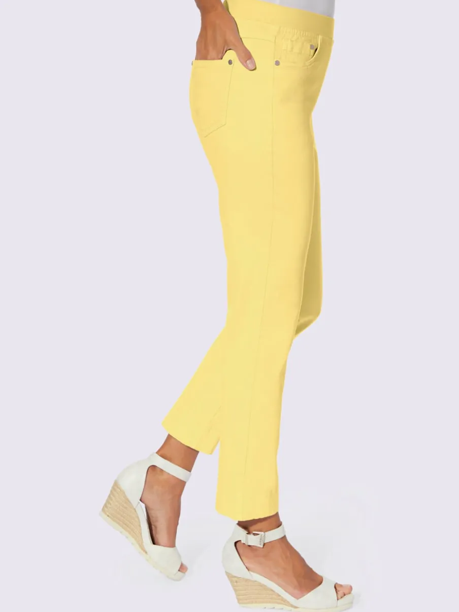 Jean 7/8 avec ceinture intérieure élastique et 5 poches
