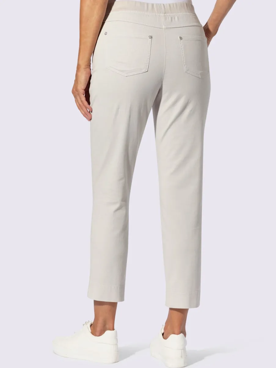 Jean 7/8 avec ceinture intérieure élastique et 5 poches