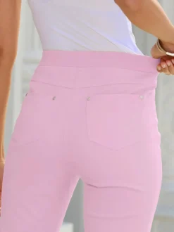 Jean 7/8 avec ceinture intérieure élastique et 5 poches