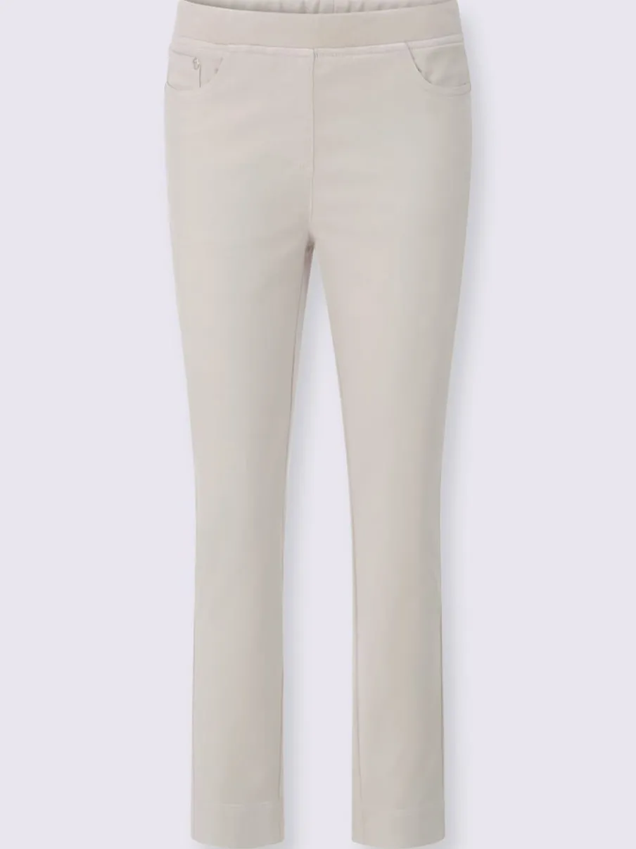 Jean 7/8 avec ceinture intérieure élastique et 5 poches