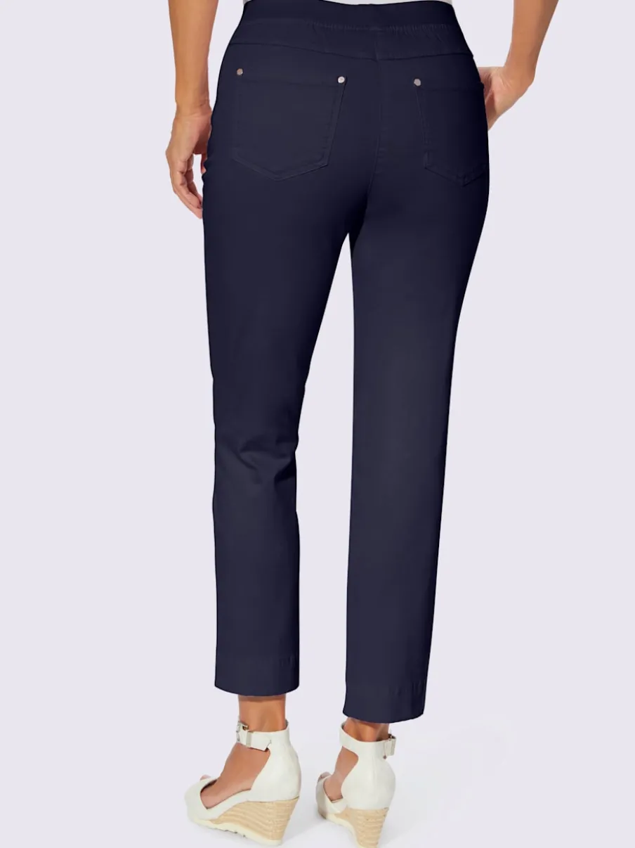 Jean 7/8 avec ceinture intérieure élastique et 5 poches