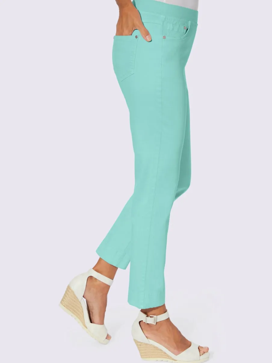 Jean 7/8 avec ceinture intérieure élastique et 5 poches