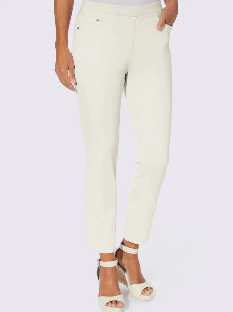 Jean 7/8 avec ceinture intérieure élastique et 5 poches
