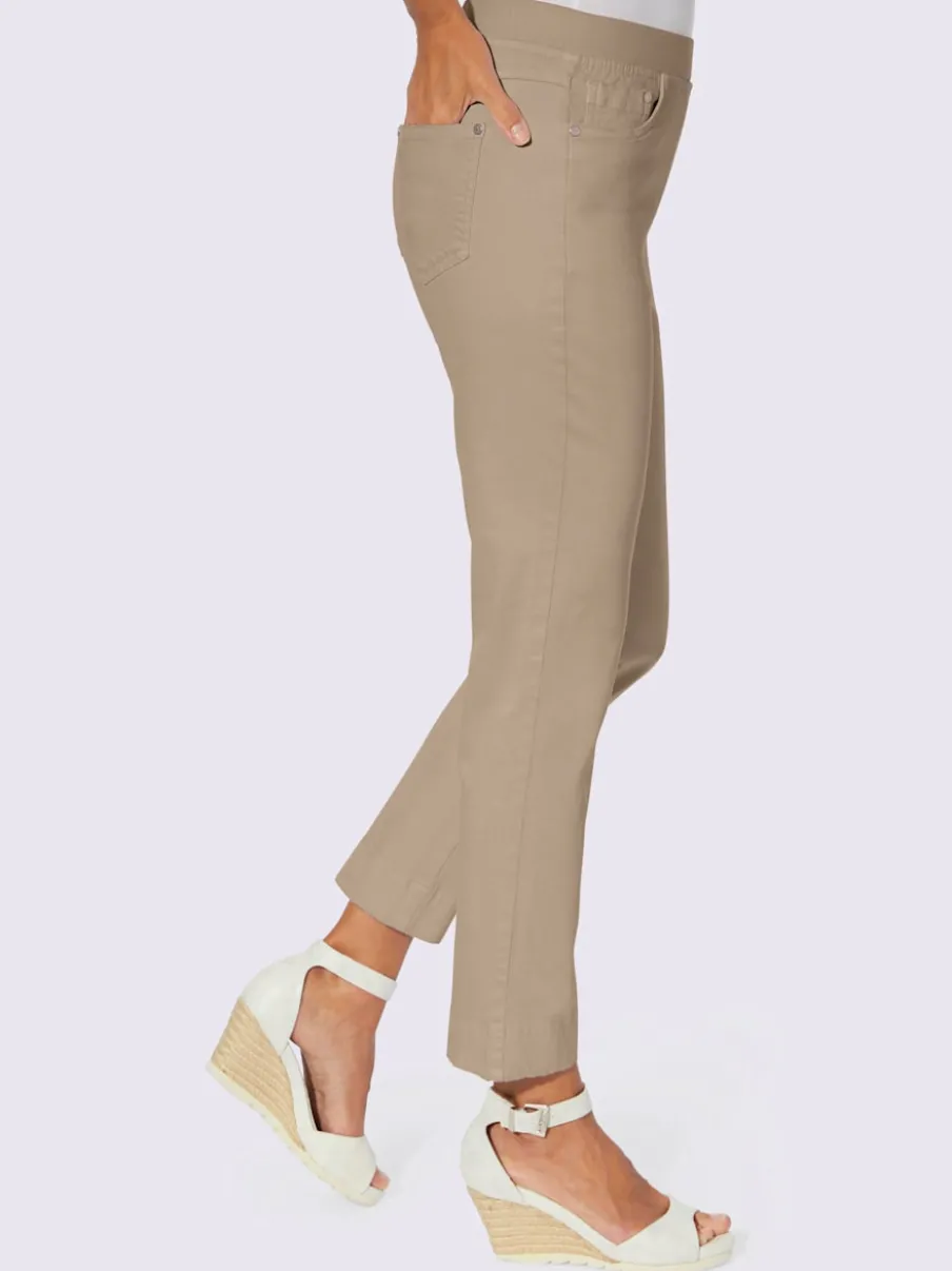 Jean 7/8 avec ceinture intérieure élastique et 5 poches