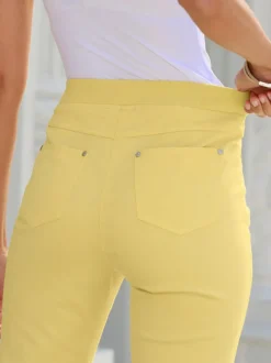 Jean 7/8 avec ceinture intérieure élastique et 5 poches