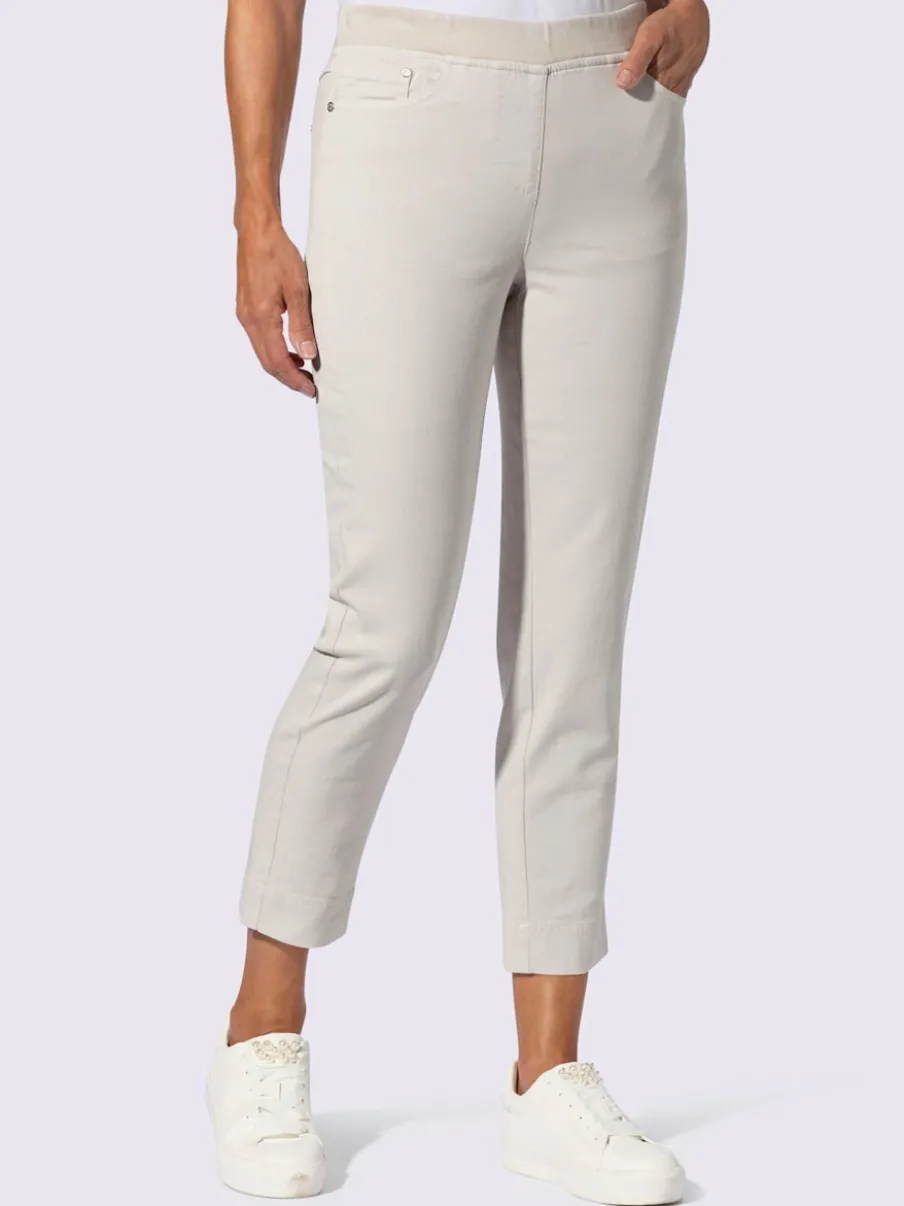 Jean 7/8 avec ceinture intérieure élastique et 5 poches