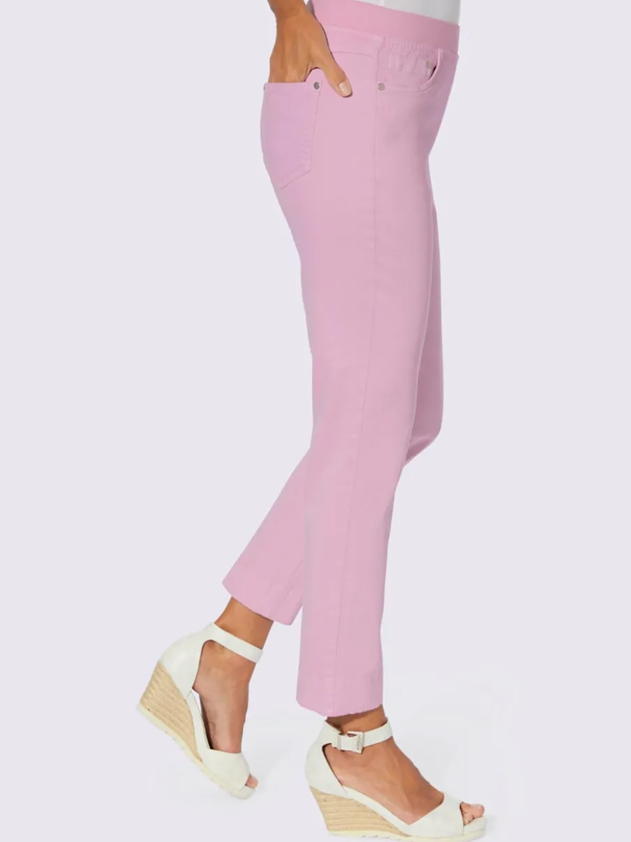 Jean 7/8 avec ceinture intérieure élastique et 5 poches