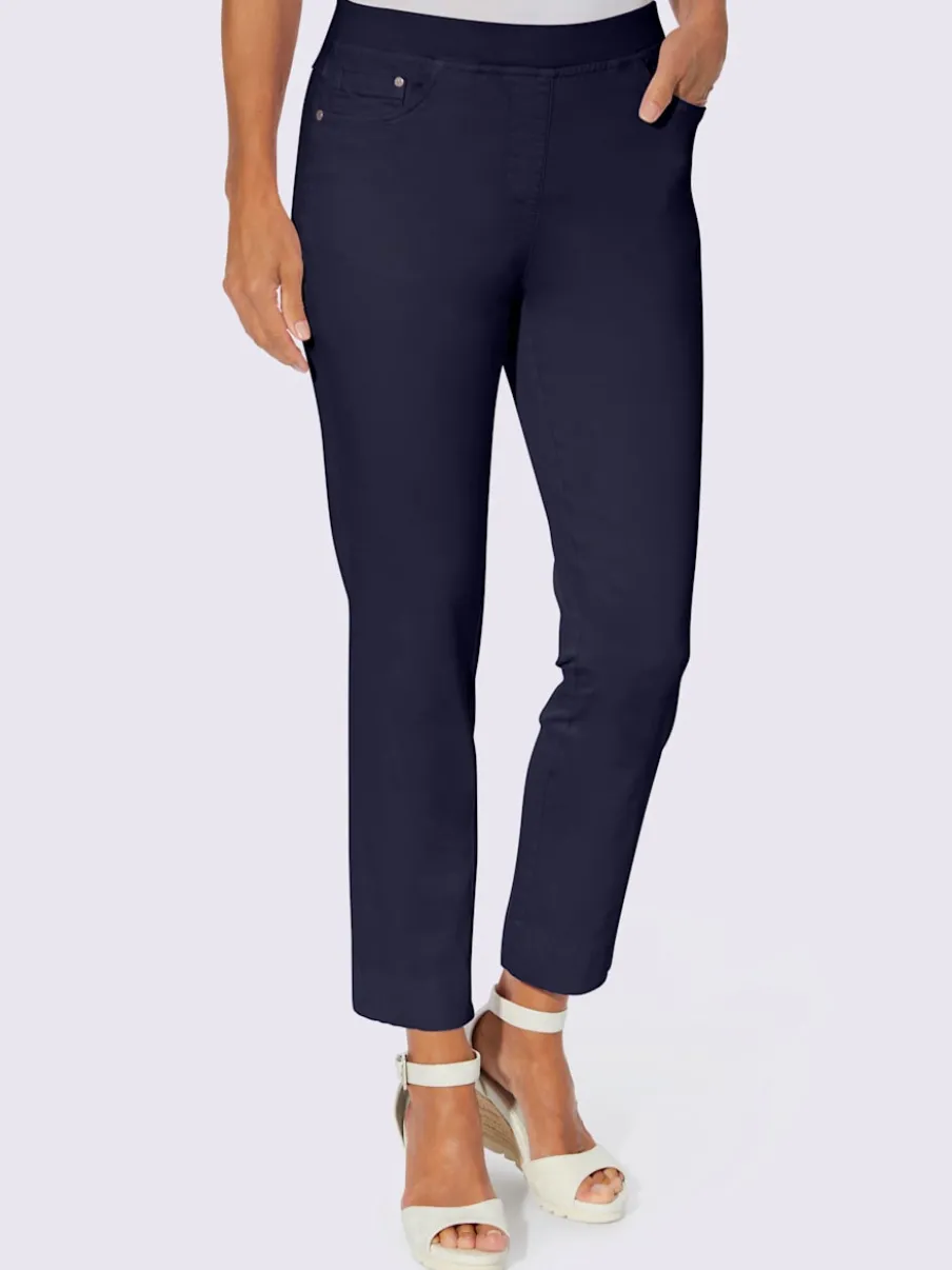 Jean 7/8 avec ceinture intérieure élastique et 5 poches