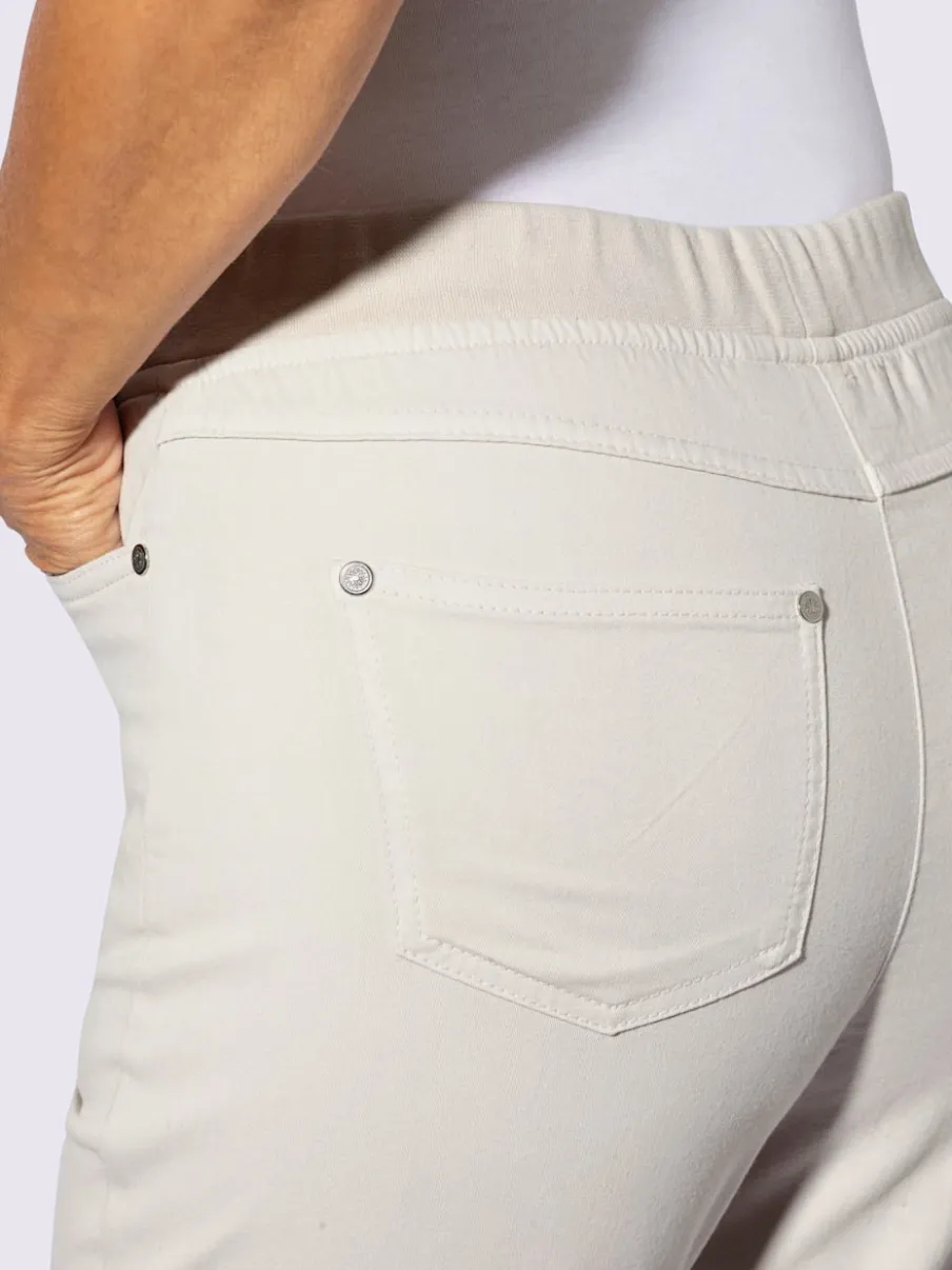 Jean 7/8 avec ceinture intérieure élastique et 5 poches