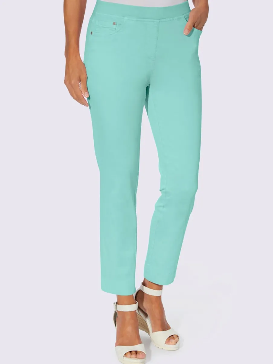 Jean 7/8 avec ceinture intérieure élastique et 5 poches