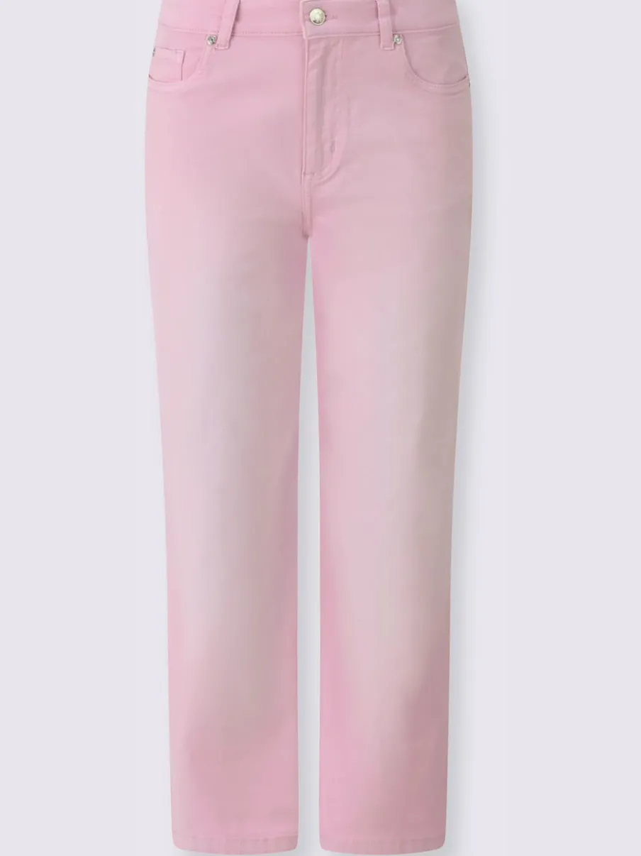 Jean 7/8 avec jambes larges et style usé trendy