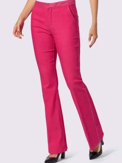Jean bootcut avec pierres brillantes et poches latérales