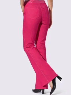 Jean bootcut avec pierres brillantes et poches latérales