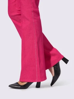 Jean bootcut avec pierres brillantes et poches latérales