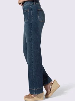 Jean bootcut doux extensible taille haute à poches
