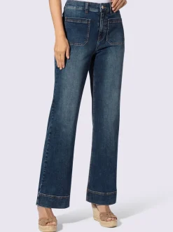 Jean bootcut doux extensible taille haute à poches