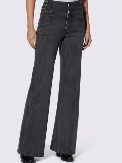 Jean bootcut effet push-up avec bride décorative latérale