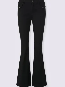 Jean bootcut en modal-coton avec ceinture gainante et poches