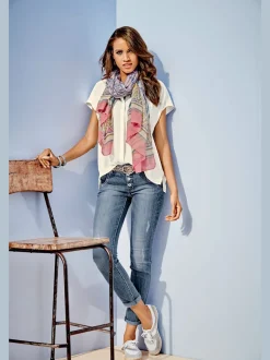 Jean boyfriend décontracté cinq poches style casual confort