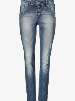 Jean boyfriend décontracté cinq poches style casual confort