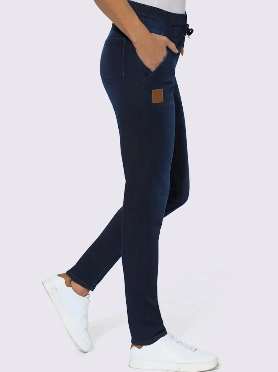 Jean à ceinture élastique avec poches et coulisse