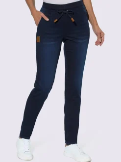 Jean à ceinture élastique avec poches et coulisse