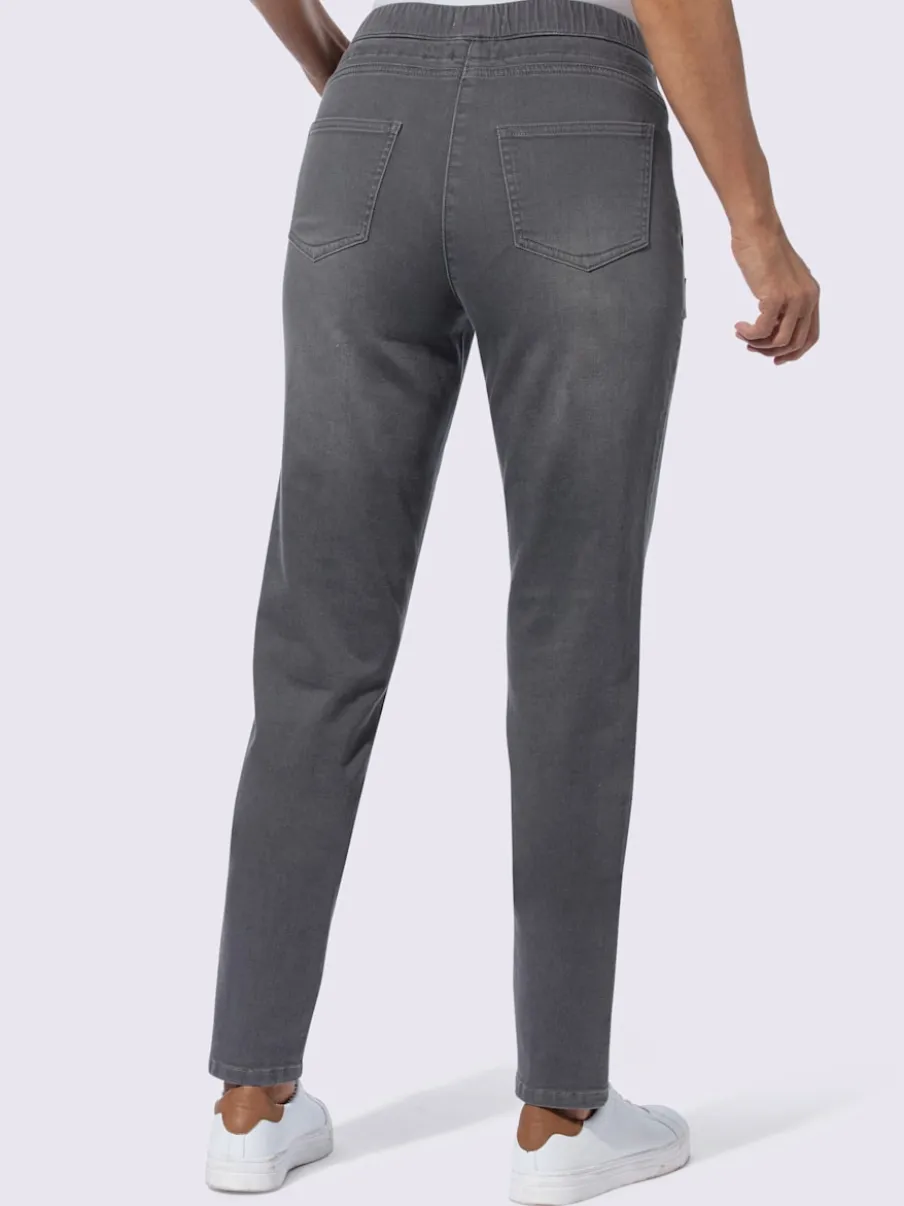 Jean à ceinture élastique avec poches et coulisse