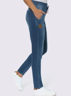 Jean à ceinture élastique avec poches et coulisse
