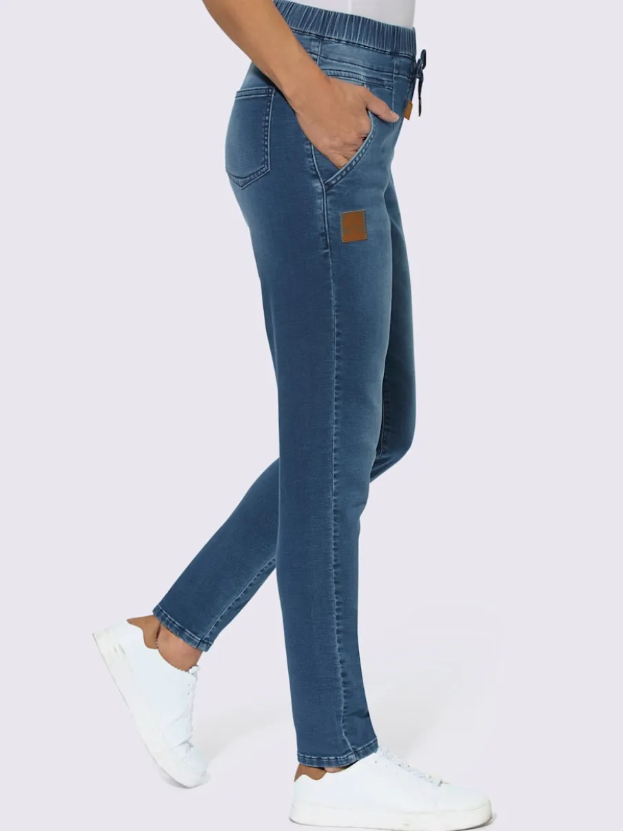 Jean à ceinture élastique avec poches et coulisse
