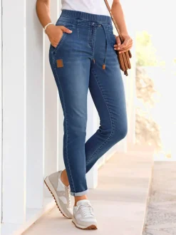 Jean à ceinture élastique avec poches et coulisse