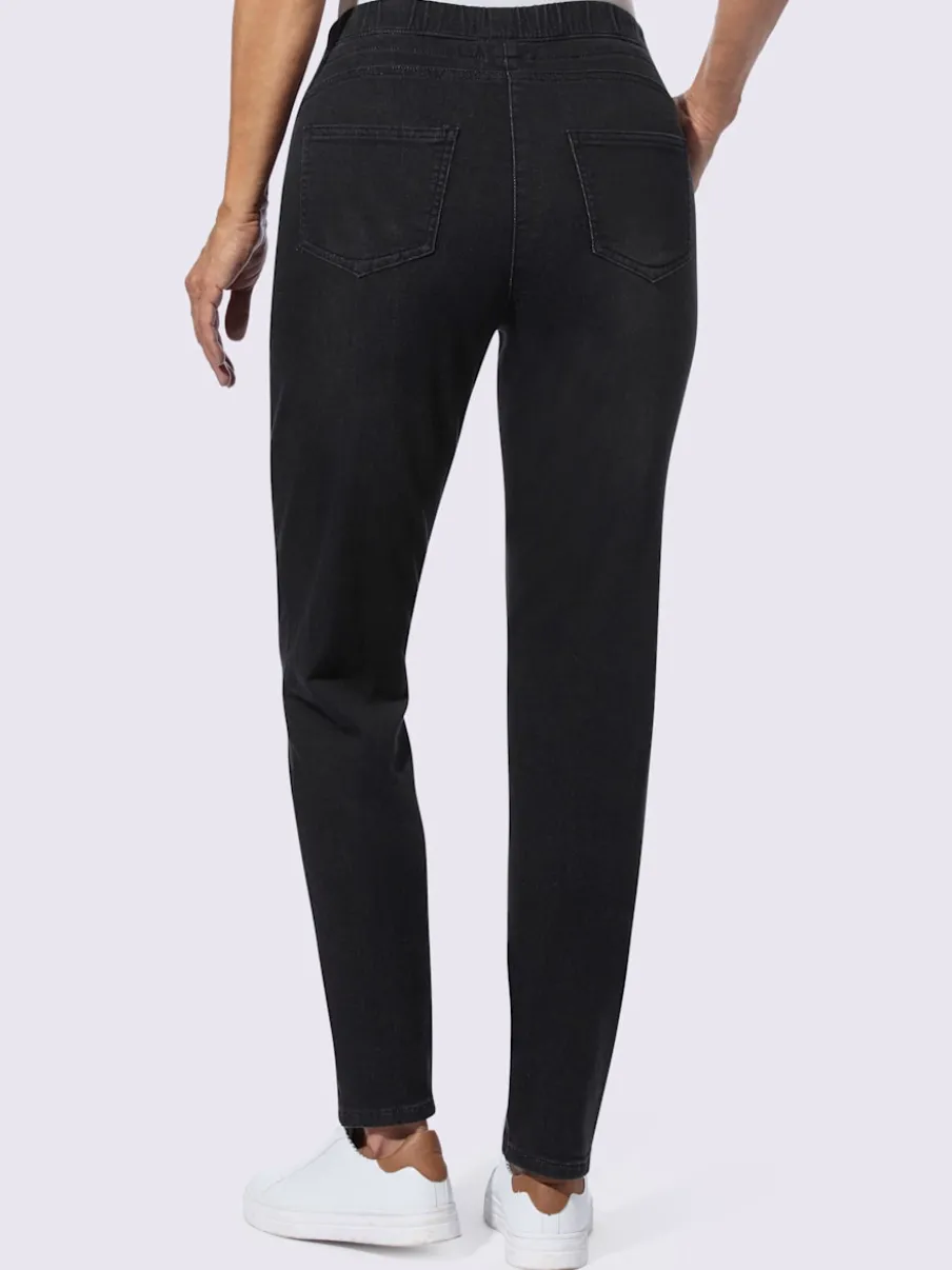 Jean à ceinture élastique avec poches et coulisse
