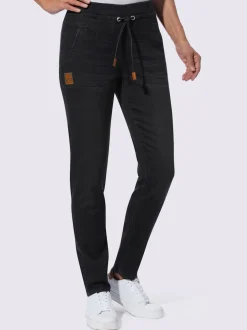 Jean à ceinture élastique avec poches et coulisse