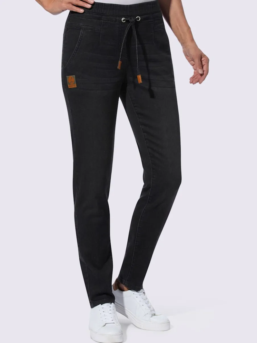 Jean à ceinture élastique avec poches et coulisse