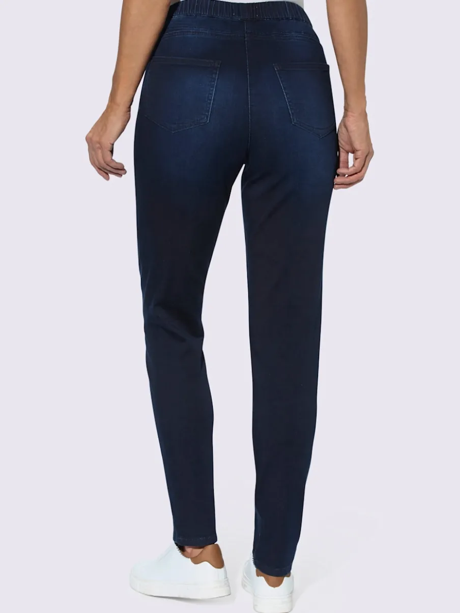 Jean à ceinture élastique avec poches et coulisse
