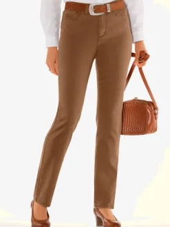 Jean cinq poches coton doux extensible avec ceinture élastique