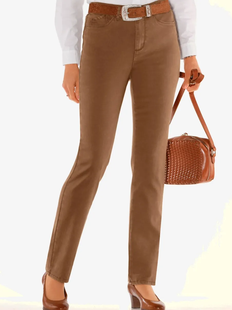 Jean cinq poches coton doux extensible avec ceinture élastique